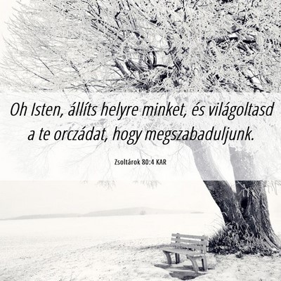 Picture 06 - Zsoltárok 80:4 KAR - Oh Isten, állíts helyre minket, és - Bible Verse Picture