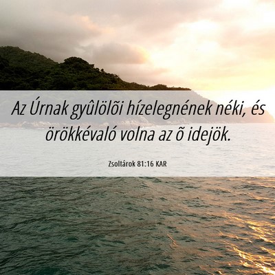Picture 06 - Zsoltárok 81:16 KAR - Az Úrnak gyûlölõi hízelegnének néki, és - Bible Verse Picture