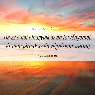 Picture 06 - Zsoltárok 89:31 KAR - Ha az õ fiai elhagyják az én törvényemet, - Bible Verse Picture