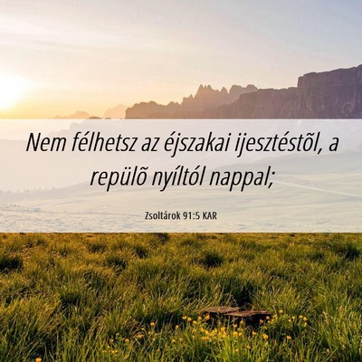 Picture 06 - Zsoltárok 91:5 KAR - Nem félhetsz az éjszakai ijesztéstõl, a - Bible Verse Picture
