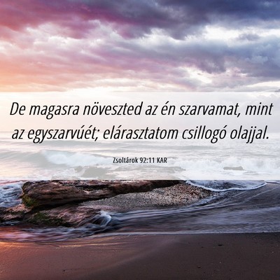 Picture 06 - Zsoltárok 92:11 KAR - De magasra növeszted az én szarvamat, mint az - Bible Verse Picture