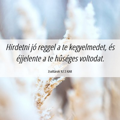 Picture 06 - Zsoltárok 92:3 KAR - Hirdetni jó reggel a te kegyelmedet, és - Bible Verse Picture