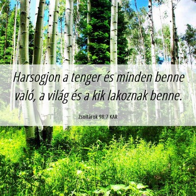 Picture 06 - Zsoltárok 98:7 KAR - Harsogjon a tenger és minden benne való, a - Bible Verse Picture
