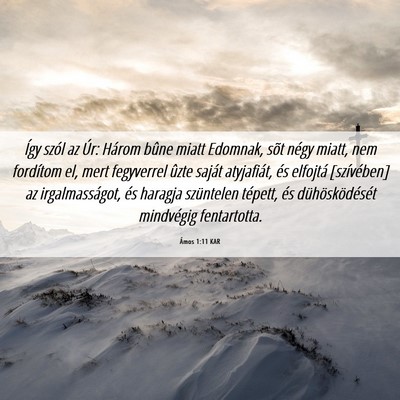 Picture 06 - Ámos 1:11 KAR - Így szól az Úr: Három bûne miatt Edomnak, - Bible Verse Picture
