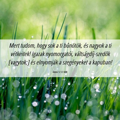 Picture 06 - Ámos 5:12 KAR - Mert tudom, hogy sok a ti bûnötök, és nagyok - Bible Verse Picture