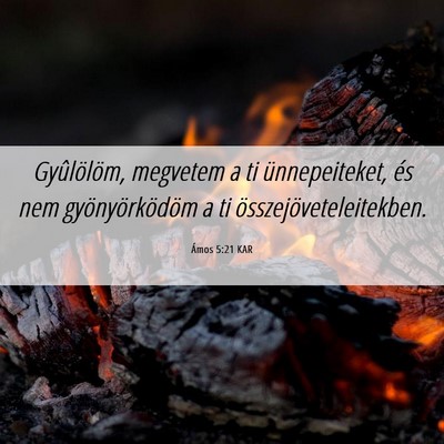 Picture 06 - Ámos 5:21 KAR - Gyûlölöm, megvetem a ti ünnepeiteket, és nem - Bible Verse Picture