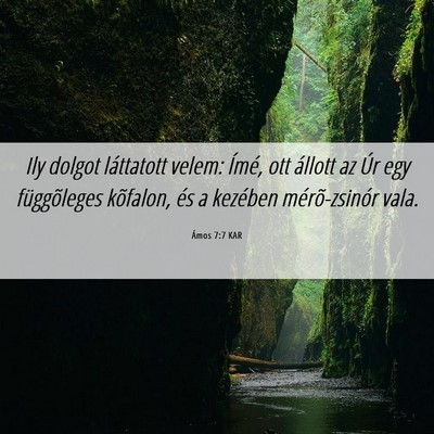 Picture 06 - Ámos 7:7 KAR - Ily dolgot láttatott velem: Ímé, ott állott - Bible Verse Picture