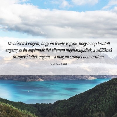Picture 06 - Énekek Éneke 1:6 KAR - Ne nézzetek engem, hogy én fekete vagyok, hogy - Bible Verse Picture