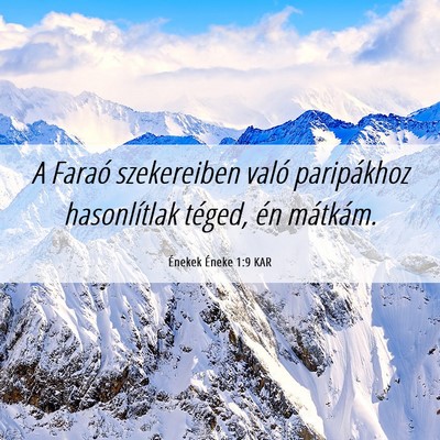 Picture 06 - Énekek Éneke 1:9 KAR - A Faraó szekereiben való paripákhoz - Bible Verse Picture