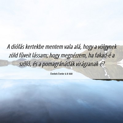 Picture 06 - Énekek Éneke 6:8 KAR - A diófás kertekbe mentem vala alá, hogy a - Bible Verse Picture