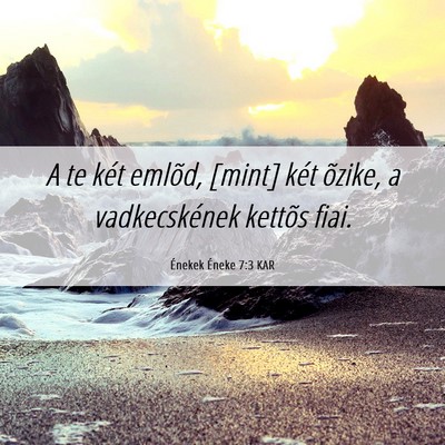 Picture 06 - Énekek Éneke 7:3 KAR - A te két emlõd, [mint] két õzike, a - Bible Verse Picture