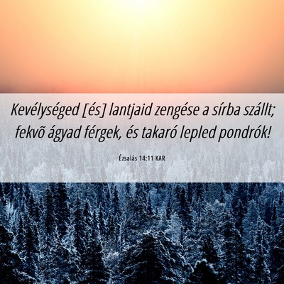 Picture 06 - Ézsaiás 14:11 KAR - Kevélységed [és] lantjaid zengése a sírba - Bible Verse Picture