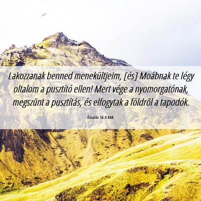 Picture 06 - Ézsaiás 16:4 KAR - Lakozzanak benned menekültjeim, [és] Moábnak - Bible Verse Picture