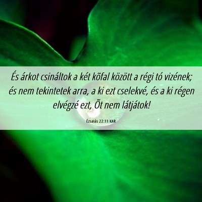 Picture 06 - Ézsaiás 22:11 KAR - És árkot csináltok a két kõfal között a - Bible Verse Picture