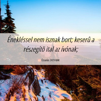 Picture 06 - Ézsaiás 24:9 KAR - Énekléssel nem isznak bort; keserû a - Bible Verse Picture