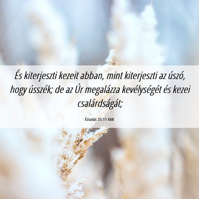Picture 06 - Ézsaiás 25:11 KAR - És kiterjeszti kezeit abban, mint kiterjeszti az - Bible Verse Picture