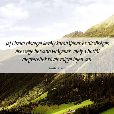 Picture 06 - Ézsaiás 28:1 KAR - Jaj Efraim részegei kevély koronájának és - Bible Verse Picture