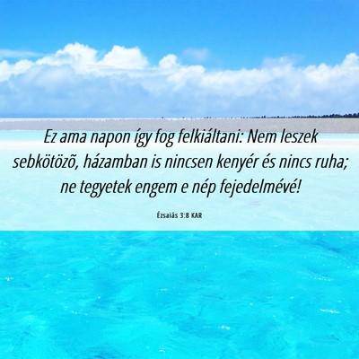 Picture 06 - Ézsaiás 3:8 KAR - Ez ama napon így fog felkiáltani: Nem leszek - Bible Verse Picture