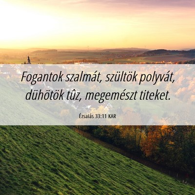 Picture 06 - Ézsaiás 33:11 KAR - Fogantok szalmát, szültök polyvát, dühötök - Bible Verse Picture