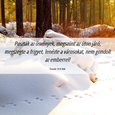 Picture 06 - Ézsaiás 33:8 KAR - Puszták az ösvények, megszünt az úton - Bible Verse Picture