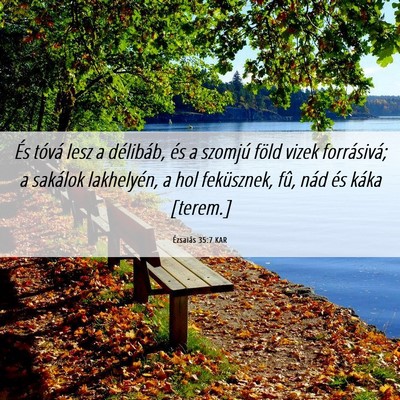 Picture 06 - Ézsaiás 35:7 KAR - És tóvá lesz a délibáb, és a szomjú föld - Bible Verse Picture