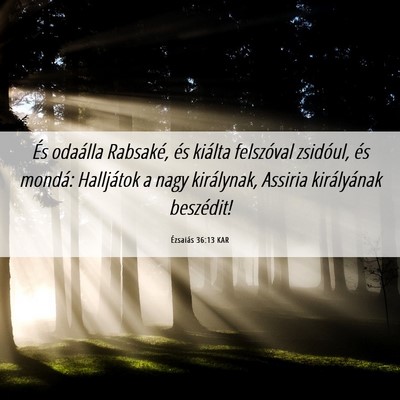 Picture 06 - Ézsaiás 36:13 KAR - És odaálla Rabsaké, és kiálta felszóval - Bible Verse Picture