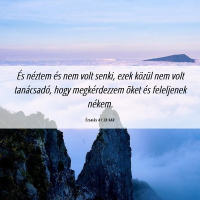 Picture 06 - Ézsaiás 41:28 KAR - És néztem és nem volt senki, ezek közül nem - Bible Verse Picture