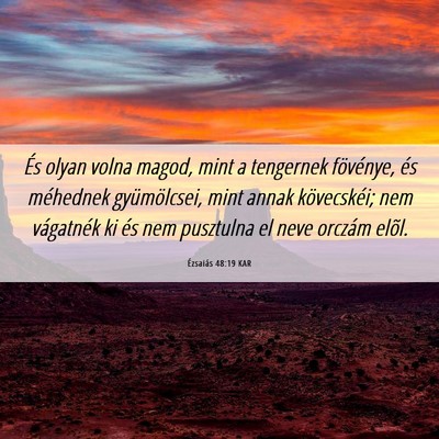 Picture 06 - Ézsaiás 48:19 KAR - És olyan volna magod, mint a tengernek - Bible Verse Picture