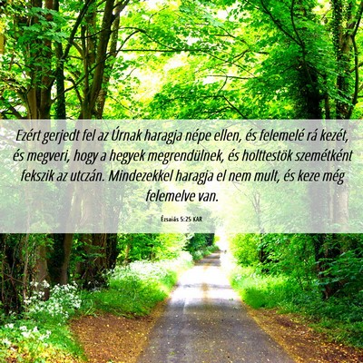 Picture 06 - Ézsaiás 5:25 KAR - Ezért gerjedt fel az Úrnak haragja népe ellen, - Bible Verse Picture