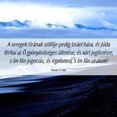 Picture 06 - Ézsaiás 5:7 KAR - A seregek Urának szõlõje pedig Izráel háza, - Bible Verse Picture