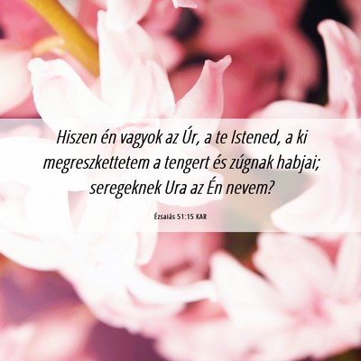 Picture 06 - Ézsaiás 51:15 KAR - Hiszen én vagyok az Úr, a te Istened, a ki - Bible Verse Picture