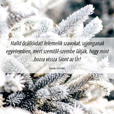 Picture 06 - Ézsaiás 52:8 KAR - Halld õrállóidat! felemelik szavokat, - Bible Verse Picture