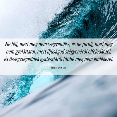 Picture 06 - Ézsaiás 54:4 KAR - Ne félj, mert meg nem szégyenülsz, és ne - Bible Verse Picture