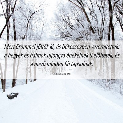 Picture 06 - Ézsaiás 55:12 KAR - Mert örömmel jöttök ki, és békességben - Bible Verse Picture