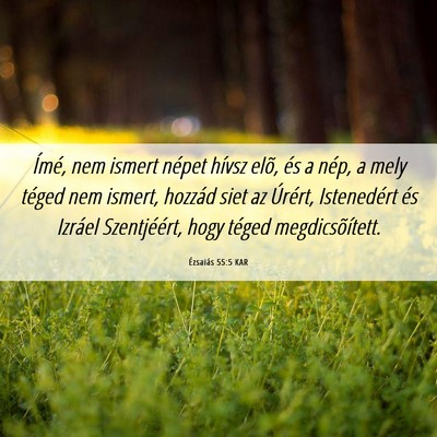 Picture 06 - Ézsaiás 55:5 KAR - Ímé, nem ismert népet hívsz elõ, és a nép, - Bible Verse Picture