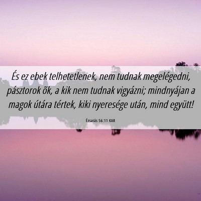 Picture 06 - Ézsaiás 56:11 KAR - És ez ebek telhetetlenek, nem tudnak - Bible Verse Picture