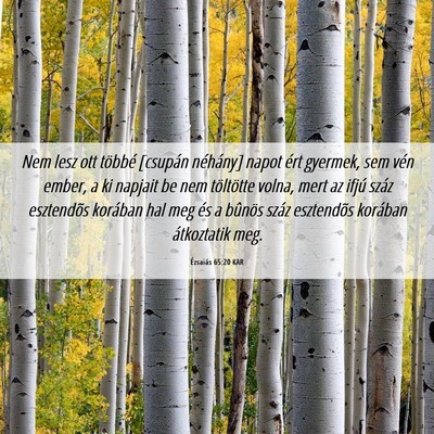 Picture 06 - Ézsaiás 65:20 KAR - Nem lesz ott többé [csupán néhány] napot - Bible Verse Picture