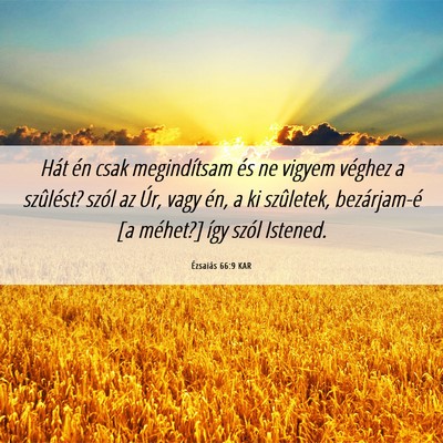 Picture 06 - Ézsaiás 66:9 KAR - Hát én csak megindítsam és ne vigyem véghez - Bible Verse Picture