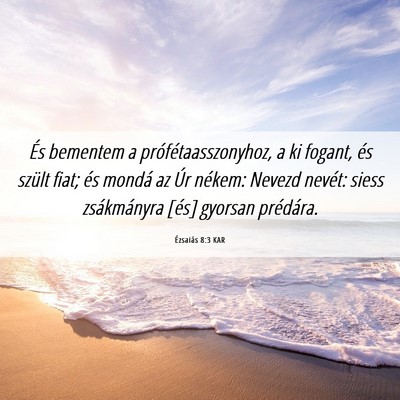 Picture 06 - Ézsaiás 8:3 KAR - És bementem a prófétaasszonyhoz, a ki fogant, - Bible Verse Picture