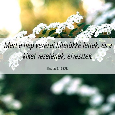 Picture 06 - Ézsaiás 9:16 KAR - Mert e nép vezérei hitetõkké lettek, és a - Bible Verse Picture