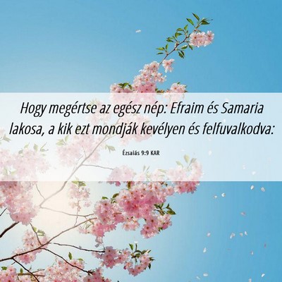 Picture 06 - Ézsaiás 9:9 KAR - Hogy megértse az egész nép: Efraim és Samaria - Bible Verse Picture