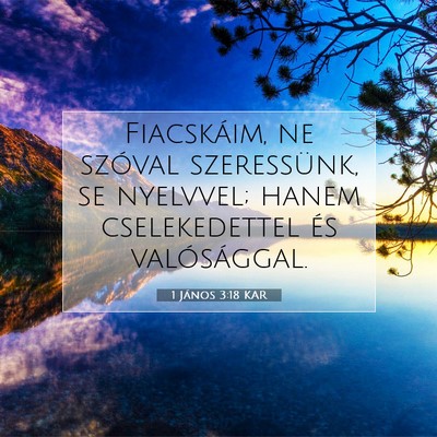 Picture 07 - 1 János 3:18 KAR - Fiacskáim, ne szóval szeressünk, se nyelvvel; - Bible Verse Picture