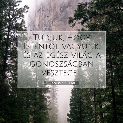 Picture 07 - 1 János 5:19 KAR - Tudjuk, hogy Istentõl vagyunk, és az egész - Bible Verse Picture