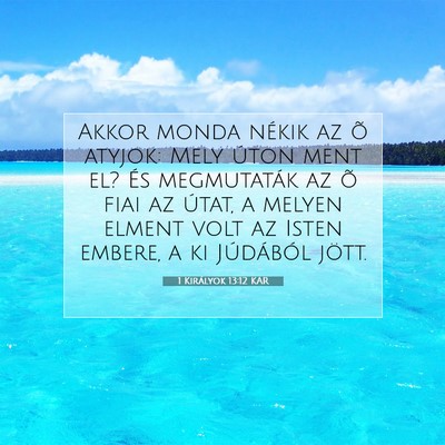 Picture 07 - 1 Királyok 13:12 KAR - Akkor monda nékik az õ atyjok: Mely úton ment - Bible Verse Picture