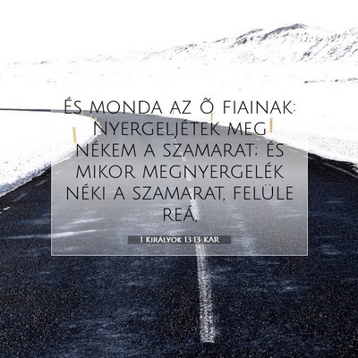 Picture 07 - 1 Királyok 13:13 KAR - És monda az õ fiainak: Nyergeljétek meg nékem - Bible Verse Picture