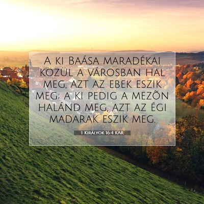 Picture 07 - 1 Királyok 16:4 KAR - A ki Baása maradékai közül a városban hal - Bible Verse Picture