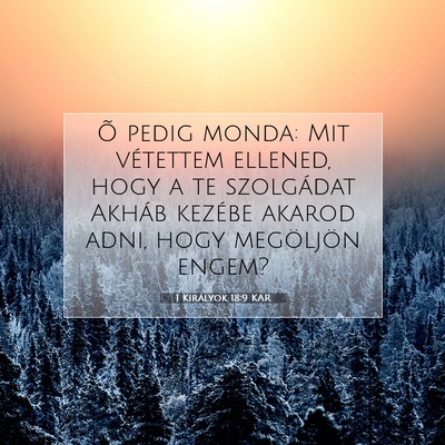 Picture 07 - 1 Királyok 18:9 KAR - Õ pedig monda: Mit vétettem ellened, hogy a te - Bible Verse Picture