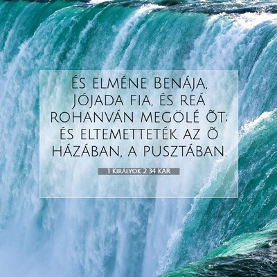 Picture 07 - 1 Királyok 2:34 KAR - És elméne Benája, Jójada fia, és reá - Bible Verse Picture