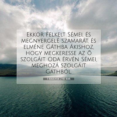 Picture 07 - 1 Királyok 2:40 KAR - Ekkor felkelt Sémei, és megnyergelé szamarát, - Bible Verse Picture