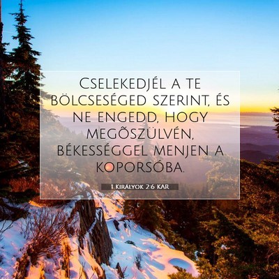 Picture 07 - 1 Királyok 2:6 KAR - Cselekedjél a te bölcseséged szerint, és ne - Bible Verse Picture